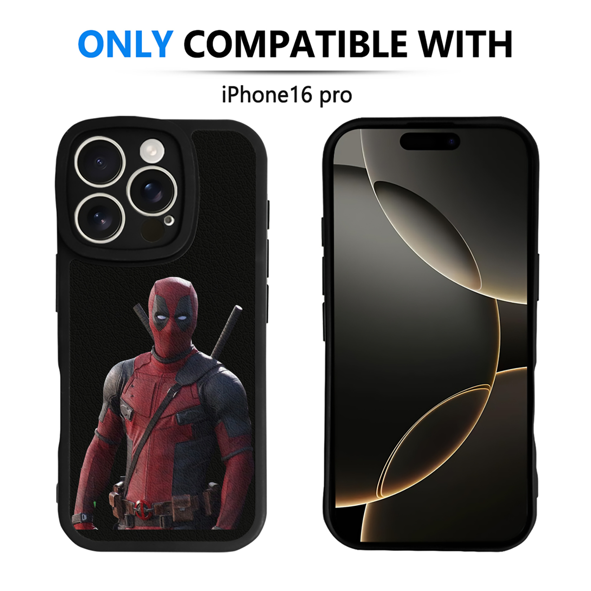 （画像用） Deadpool デッドプール 【iPhone 16シリーズ対応】シリコンスマホケース（レザー調） 材質：シリコン